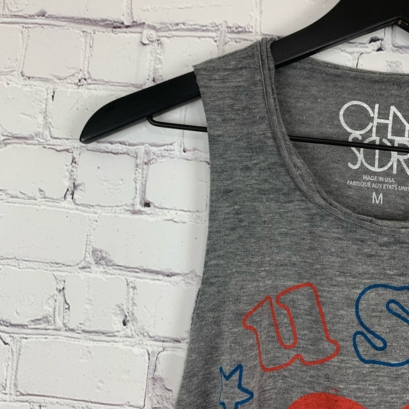 Chaser NWT Gray USA Shirttail Tank Medium - Picture 5 of 12